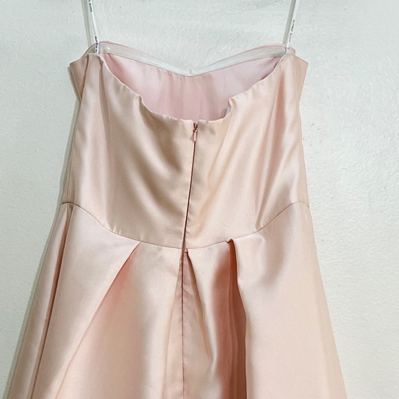 Alfred Sung D699 Strapless High Low Satin Gown - Picture 6 of 12